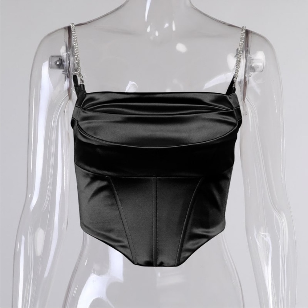 Stretch Satin Corset Top - Picture 3 of 4